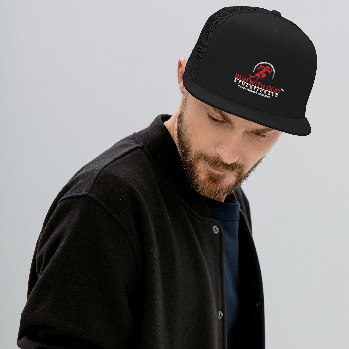 LOGO (white outlined) Trucker Cap