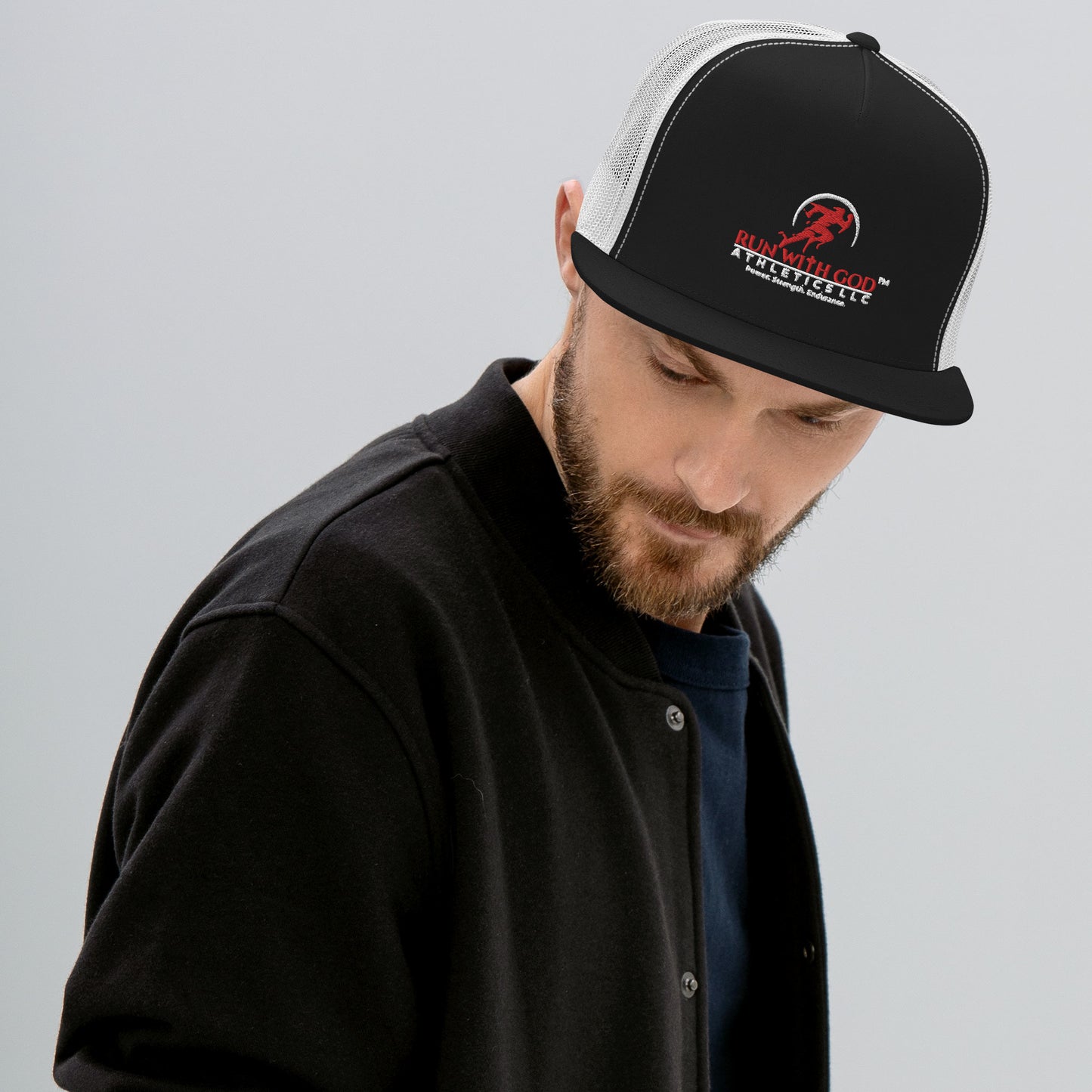 LOGO (white outlined) Trucker Cap