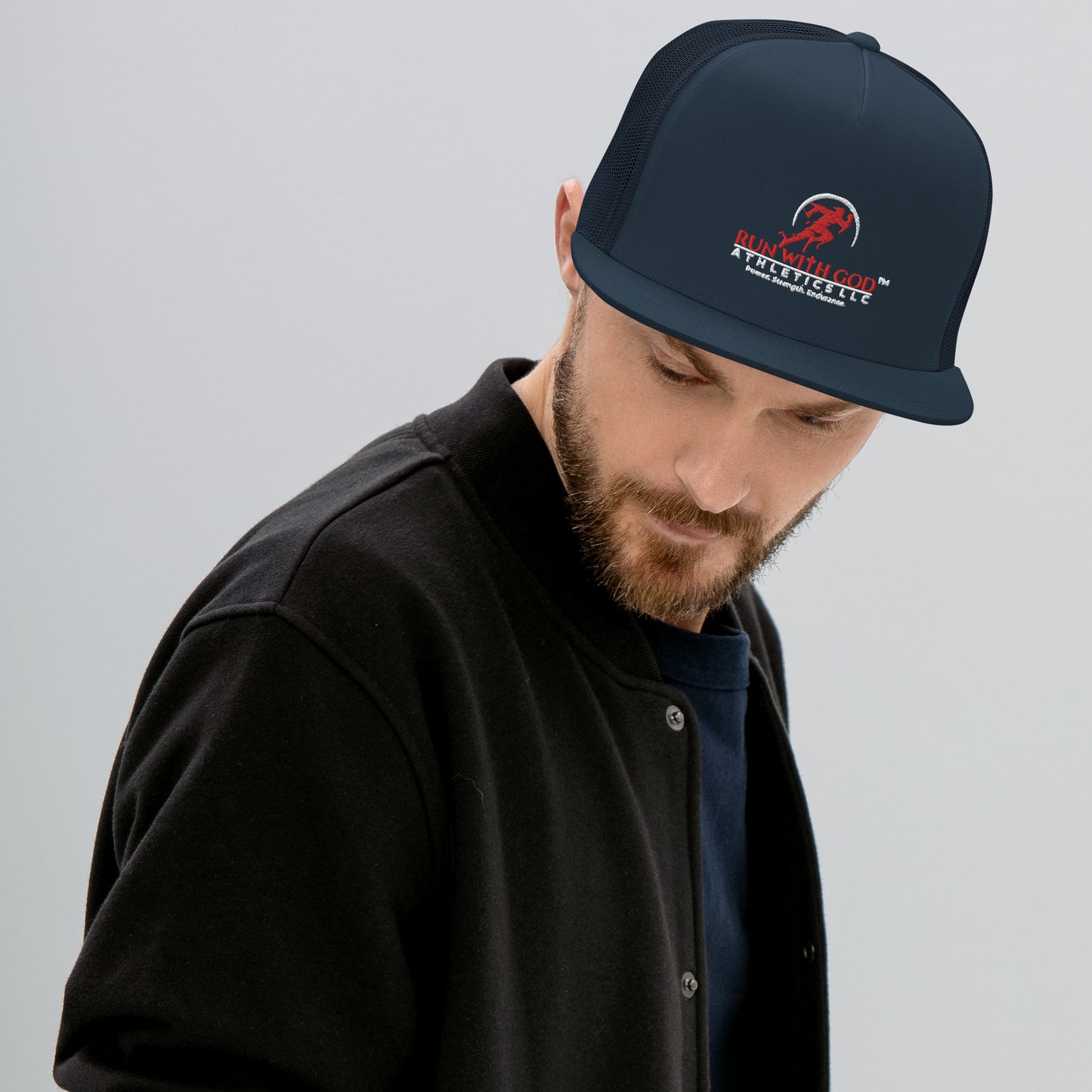 LOGO (white outlined) Trucker Cap