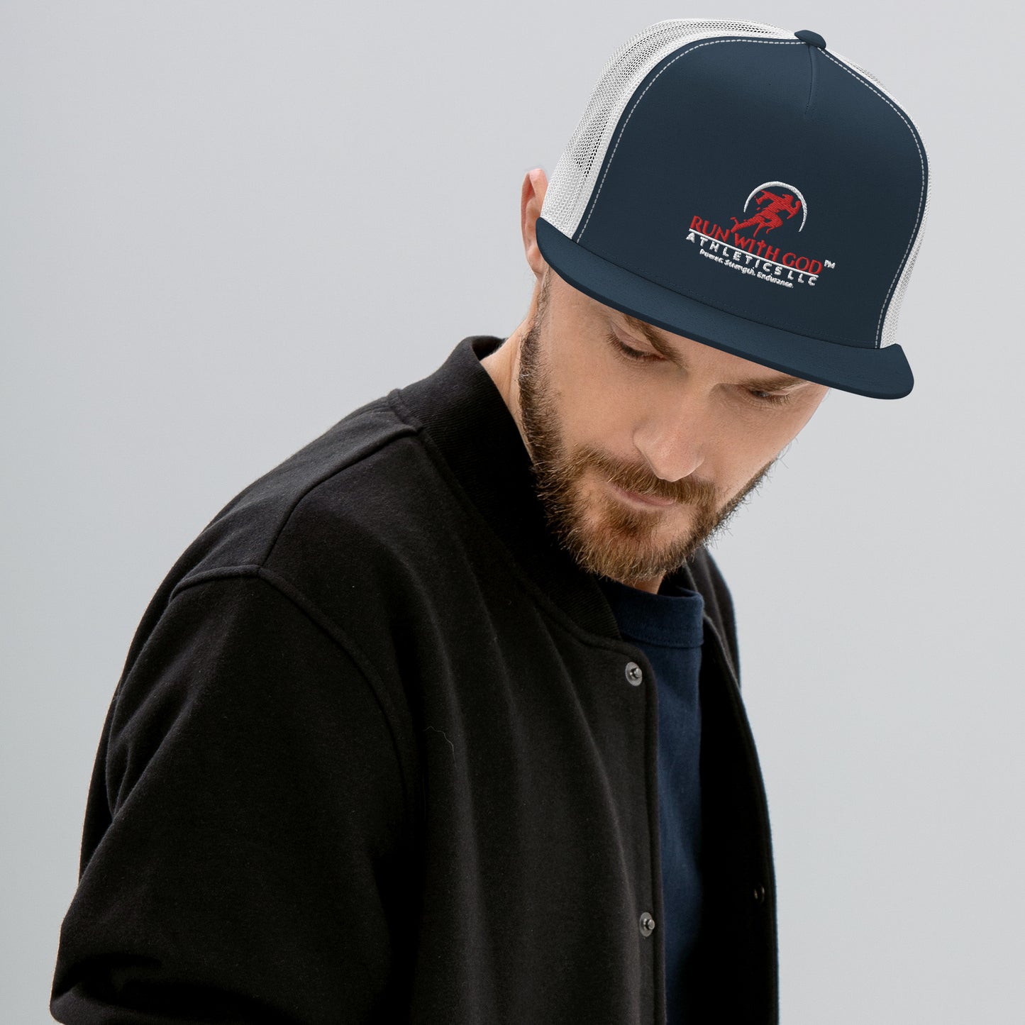 LOGO (white outlined) Trucker Cap